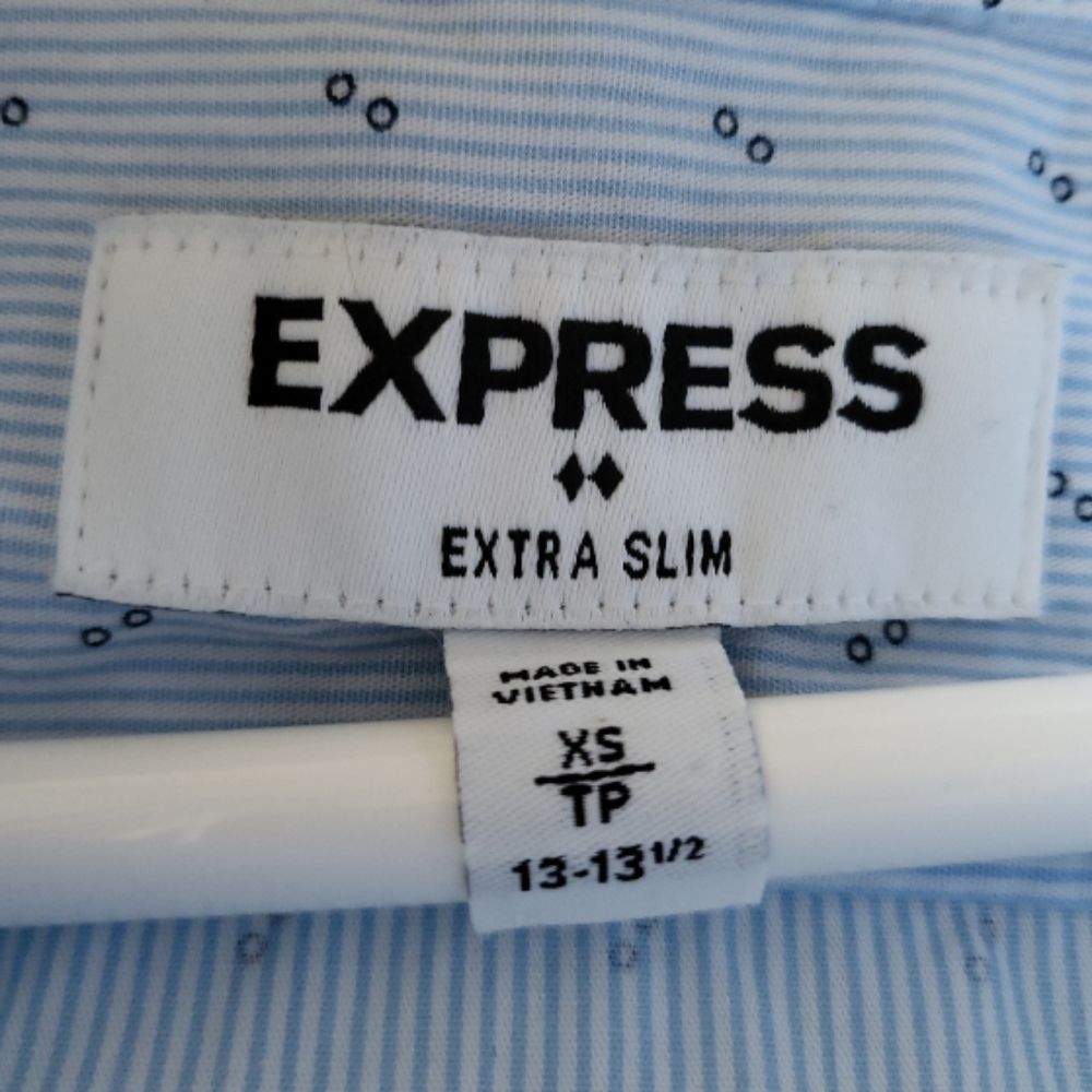 Express Blue Pattern Long-Sleeve Button-Front Men… - image 4